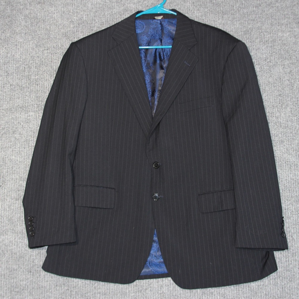 Vitarelli Men's 44S Navy Pinstripe 100% Wool Two Button Blazer Sport Coat‎